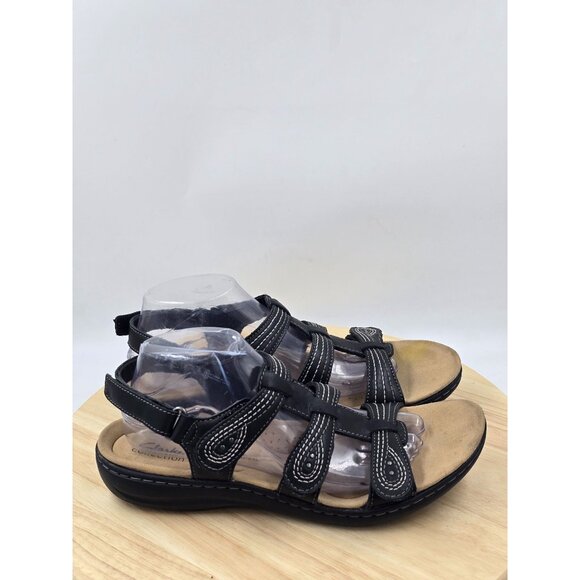 Clarks Womens Laurieann Vine Sandal Black Sz 11M - Picture 1 of 8